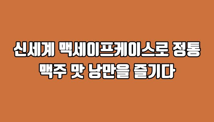 신세계 맥세이프케이스로 정통 맥주 맛 낭만을 즐기다