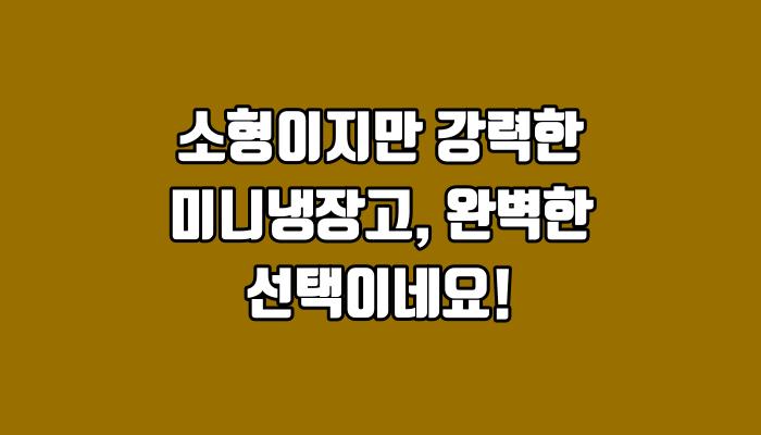 소형이지만 강력한 미니냉장고, 완벽한 선택이네요!