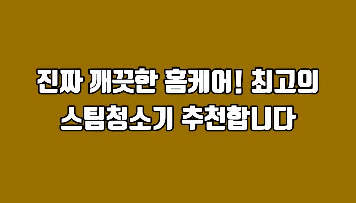 진짜 깨끗한 홈케어! 최고의 스팀청소기 추천합니다