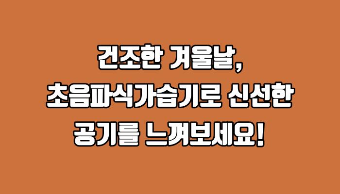 건조한 겨울날, 초음파식가습기로 신선한 공기를 느껴보세요!